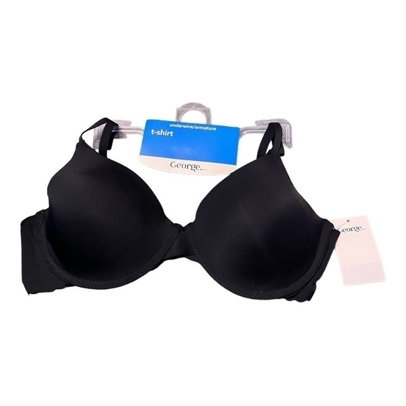 GEORGE Black Underwire T-Shirt Bra Size 36B - Picture 2 of 3